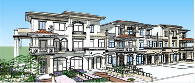 精品西班牙風(fēng)格古典歐式住宅建筑別墅 帶庭院的SU模型設(shè)計圖詳解